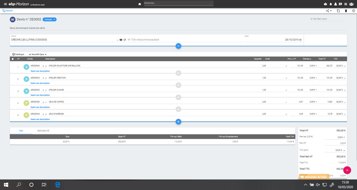 Logiciel Gestion Commerciale Et Devis Solution Ebp Horizon Open