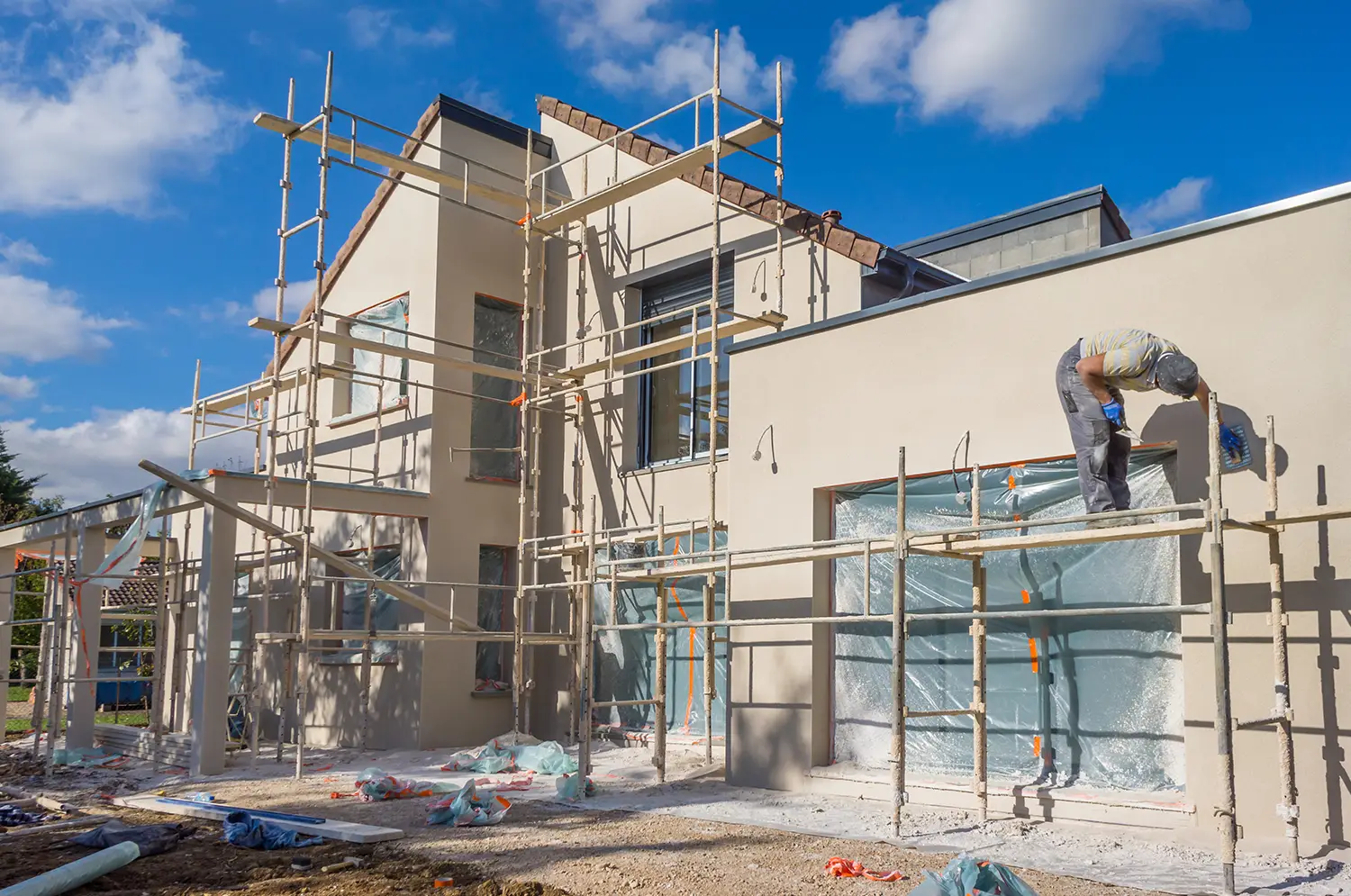 Photo d'une maison en construction